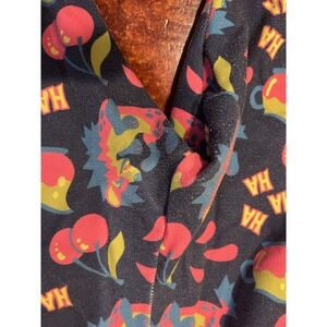 Hyena Agenda Sweatpants Joggers Cherry Fox Print Drawstring Waist XL